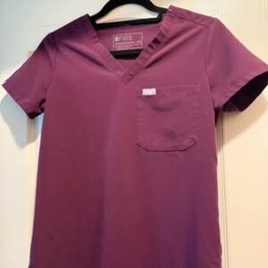Deep Purple XXS Figs Scrub Top